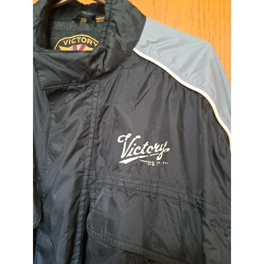 Vintage Victory Motorcycles Polaris Weather Foldable Rain Men's Jacket Zip XXL